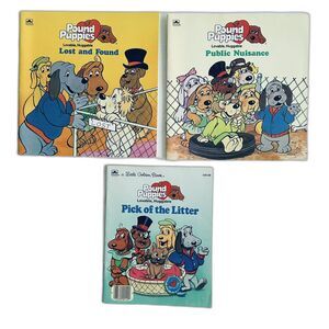 Lot of Pound Puppies Golden Books 80s Lost & Found Public Nuisance Pick Litter